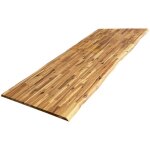 Plateau de table en acacia massif pr� - huil� ? longueur 180 cm ? largeur 80 cm ? �paisseur 26 mm ? bords ...