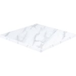 Plateau de table carr stratifi 60 x 60 cm marbre blanc