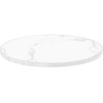 Plateau de table contreplaqu revtement stratifi marbre blanc / argent