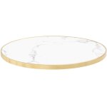 Plateau de table contreplaqu revtement stratifi marbre blanc / dor