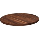 Plateau de table rond en m�lamin� 60 cm bois fonc�