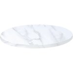 Plateau de table rond en mélaminé 60 cm marbre blanc Plateau de table rond en mélaminé 60 cm marbre blanc