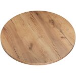 Plateau de table rond en stratifi� ch�ne 68 cm ? �paisseur 2, 5 cm ? r�sistant aux rayures et � l'humidit� ...