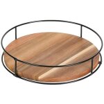 Plateau tournant en bois, plateau tournant pour organisateur de cuisine, plateau tournant � 360 degr�s ...