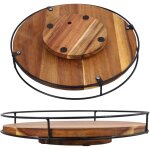 Plateau tournant epices rangement, porte epices cuisine bois rond 25cm 30cm, plateau pivotant placard ...