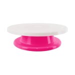Plateau tournant 'gteaux' 27cm rose & blanc