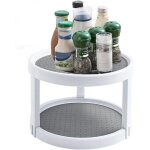 Plateau tournant lazy susan � 2 niveaux, antid�rapant, plateau tournant , organisateur d'assaisonnement ...