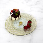 Plateau tournant en verre ginkgo 28cm