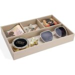 Plateau vide poche en cuir, organisateur de tiroir chevet et bureau � 4 compartiments, bo�te de rangement ...