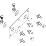 Platine sortie cloison pour robinetterie de douche - platine encastrable - habillage per 16 - double ...
