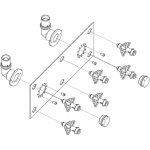 Platine sortie cloison pour robinetterie de douche - platine encastrable - habillage per 16 - double ...