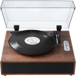 Platine vinyle 3 vitesses tourne - disque entrainement par courroie, haut - parleurs stereo integres ... Platine vinyle 3 vitesses tourne - disque entrainement par courroie, haut - parleurs stereo integres ...