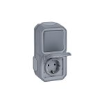 Plexo new 069746l interrupteur marche / arrêt universel pour pièces humides (1 pôle) et prise avec contact ... Plexo new 069746l interrupteur marche / arrêt universel pour pièces humides (1 pôle) et prise avec contact ...
