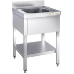 Plonge inox 800x600mm avec 1 bac premium - goldinox