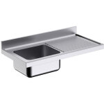 Plonge inox professionnelle avec evier et egouttoir profondeur 550 - distform