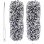 Plumeau extensible en microfibre avec perche tlescopique en acier 110 po et tte nettoyage pliable plumeau ...