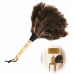 Plumeau en plumes d'autruche avec manche en bois, 30 cm