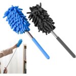 Plumeau poussiere telescopique, lot de 2 plumeau extensible avec manche tlescopique, long pour toiles ...