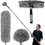 Plumeau t�lescopique 6 m, t�te de loup t�lescopique avec rallonge r�glable 1, 5 - 6 m, balai araign�e ...