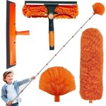 Plumeau telescopique 6m, tete de loup telescopique avec extension r�glable 1, 5 � 4, 9 m, balai araign�e ...