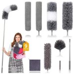 Plumeau t�lescopique lavable microfibre 5 pi�ces long manche poussi�re toile araign�e plafonnier stores ...