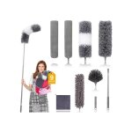 Plumeau tlescopique lavable en microfibre, 5 pices, longueur de poussire pour toile d'araigne, ventilateur ...