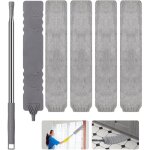 Plumeau telescopique livr� avec 4 chiffons de nettoyage rempla�ables, plumeau microfibre avec poign�e ...