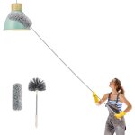 Plumeau toile d'araigne rtractable en microfibre - brosse haut plafond - anti - rayures - lavable, ...