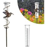 Pluviometre exterieur jardin, pluviomtres en verre avec piquet en mtal, tube de jauge de pluie dtachable ...
