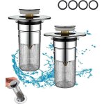 Pnuaticm - 2 pices bonde lavabo avec filtre amovible, universel pop up bonde de lavabo avec panier filtrant ...