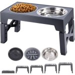 Pnuaticm - gamelle chien surelevee, gamelles chiens sureleves rglables porte gamelle chien, 5 hauteurs ...