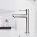 Pnuaticm - robinet salle bain eau froide uniquement avec bec hauteur 11, 3 cm, robinet lave main eau ...