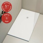 Poalgi - receveur de douche extraplat, blanc , l. 70 x l. 120 cm, finition ardoise, s�rie hos's