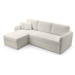 Bestmobilier - pocatello - canap� d'angle r�versible 4 places - convertible avec coffre - en tissu bouclette ...