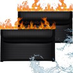Pochette anti feu, 2pcs porte - documents ignifuges, sac �tanche � feu pour documents, sac � documents ...