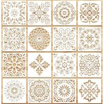 Pochoir mandala reutilisable pochoir peinture pour peinture sur bois, roche, tissus, m�tal, meubles et ...
