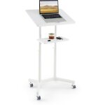Podium debout mobile, pupitre 104, 5 - 128, 5 cm, petit bureau debout roulant surface inclinée réglable ... Podium debout mobile, pupitre 104, 5 - 128, 5 cm, petit bureau debout roulant surface inclinée réglable ...