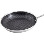 Po�le 24cm - cheffinger - inox - rev�tement nid d'abeille - poign�e longue - antiadh�sive