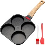 Po�le � 4 trous antiadh�sive en aluminium pour tous feux - po�le � pancakes induction avec indicateur ...