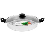 Po�le en acier inoxydable royal avec couvercle en verre 28 cm
