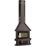 Po�le � bois chemin�e d'angle - firematic arizona 10. 4 kw porte fonte - avec vitre s�rigraphi�e