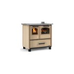 Nordica - cuisinire  bois - la family 4. 5 7. 5 kw cappuccino - sans couverle