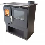 Pole  bois de cuisine verso cs - 7, 7 kw avec four en inox et plaque suprieure en mtal, puissance ...