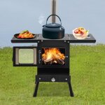 Po�le � bois ext�rieur et tente, po�le � bois de camping pliable et portable, cuisson polyvalente, po�le ...