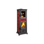 Po�le � bois avec four - la nordica gemma forno. 16 ceramica 7. 3 kw bordeaux