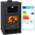 Poêle à bois avec four prity fg d ? 14, 2 kw, noir graphite, classe a, design compact Poêle à bois avec four prity fg d ? 14, 2 kw, noir graphite, classe a, design compact