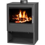 V05 - po�le � bois modena ? 9, 76 kw avec large vitre panoramique frontale