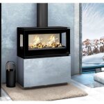 Pole  bois moderne pose libre, suspendu, sur pieds, avec bcher - bronpi cairo 903c box 13 kw sans ...