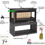 Pole  bois panoramique 3 faces turbo calefos 12, 5 - 17 kw avec bcher fm calefaccion