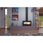 Po�le � bois pose libre - bronpi cairo 90 box 13 kw foyer en firetek - sans kit ventilation